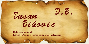 Dušan Biković vizit kartica